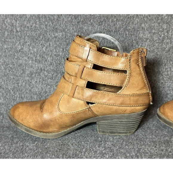 MUDD Boots Womens 7.5M Brown Tan Wallflower Ankle Buckle Western Cowgirl Y2K 90s - Picture 6 of 11